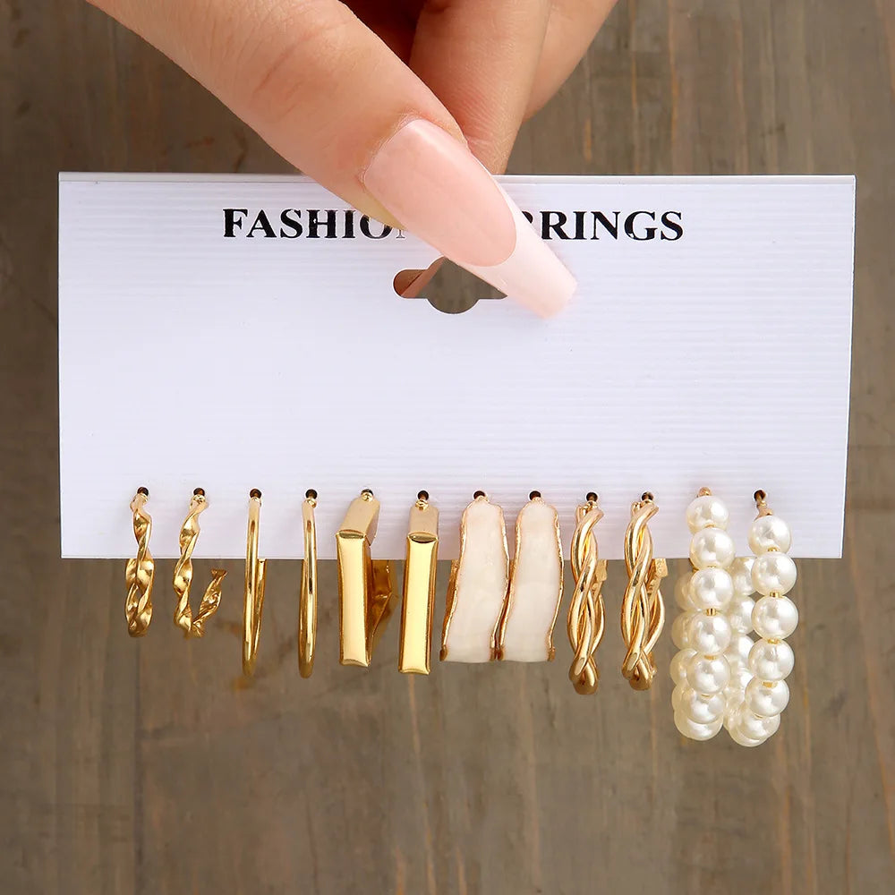 Boho Big Circle Hoop Earring Set