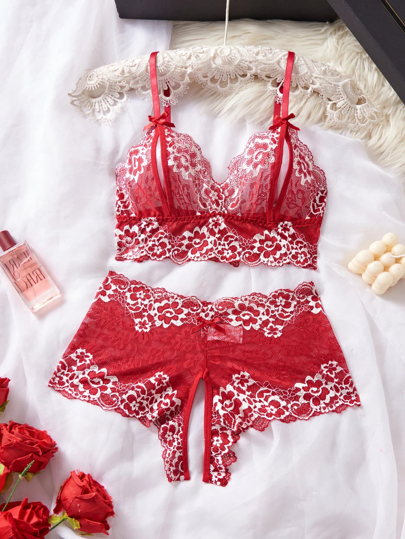 Lace Contrast Color Lingerie