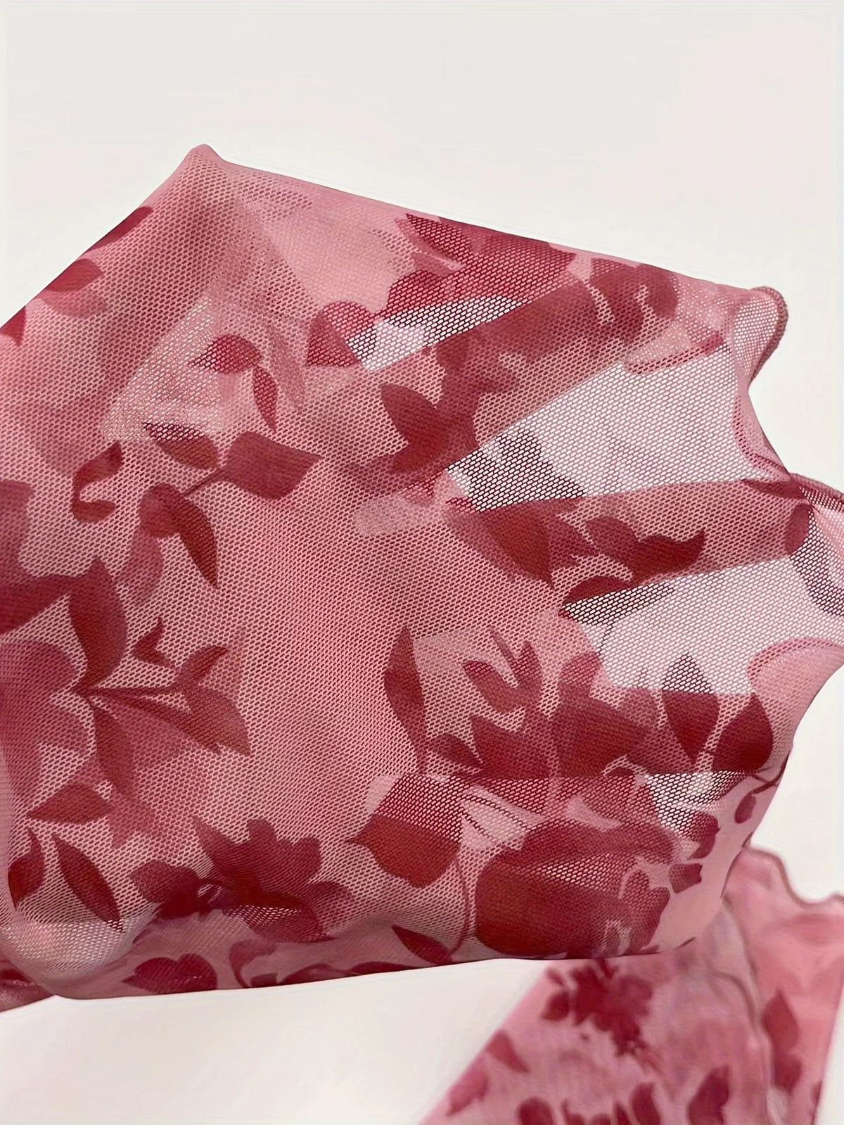 Floral Printed Sweet V-Neck Mesh Top