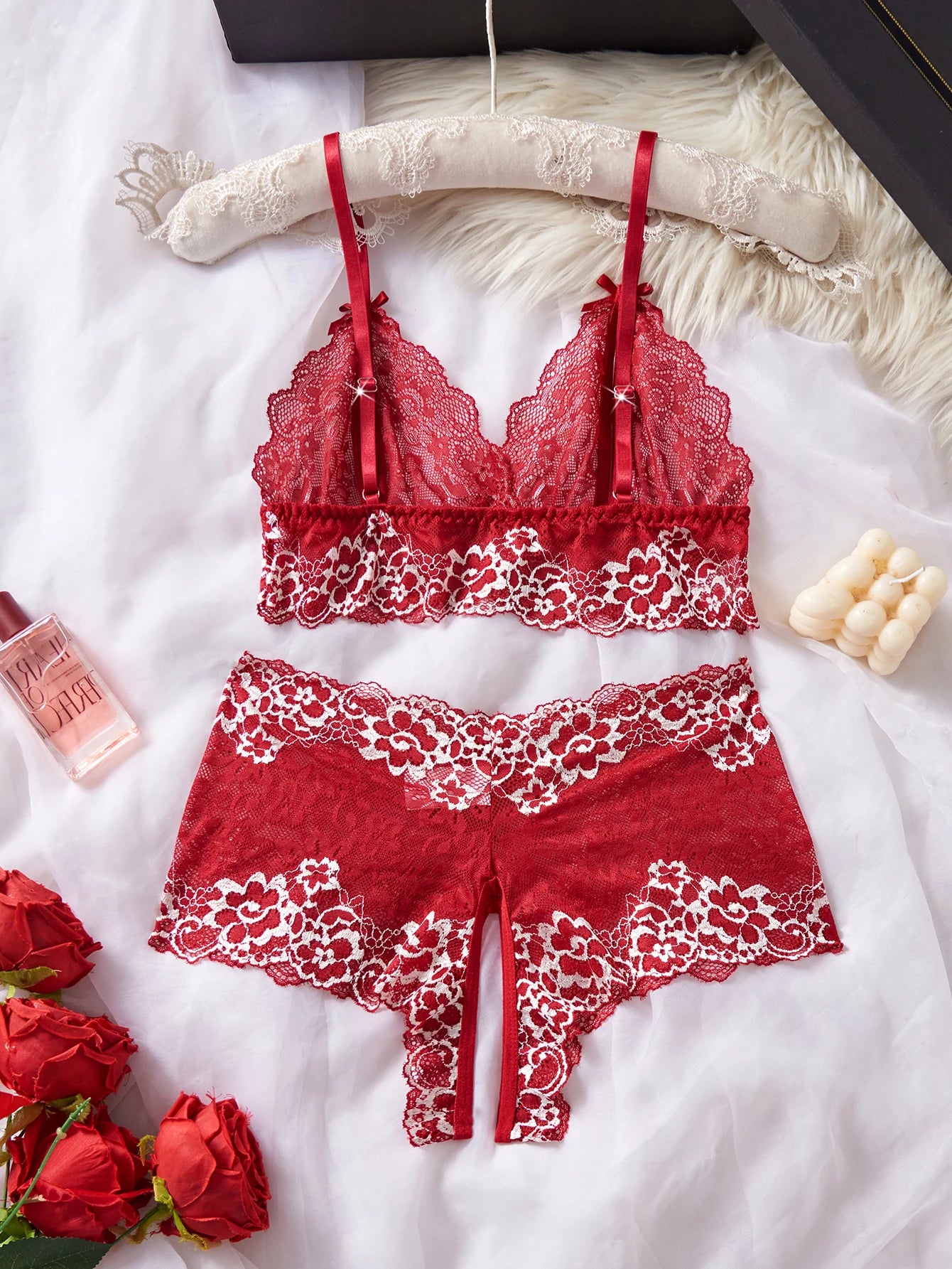 Lace Contrast Color Lingerie