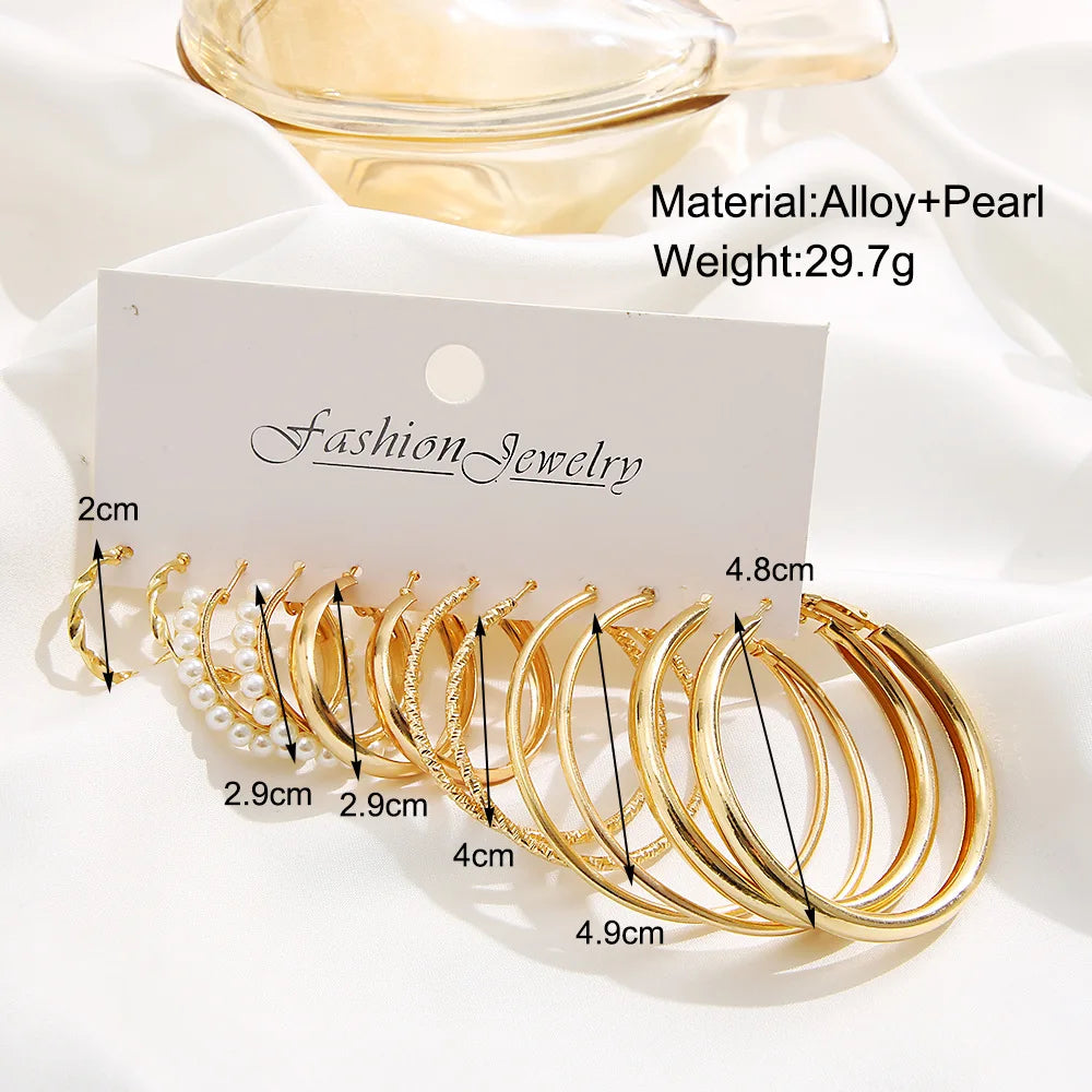 Boho Big Circle Hoop Earring Set