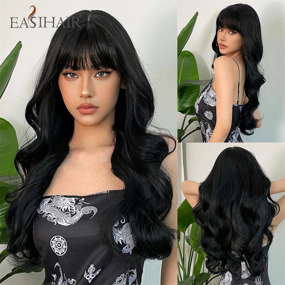 Long Blonde Ombre Brown Synthetic Wigs