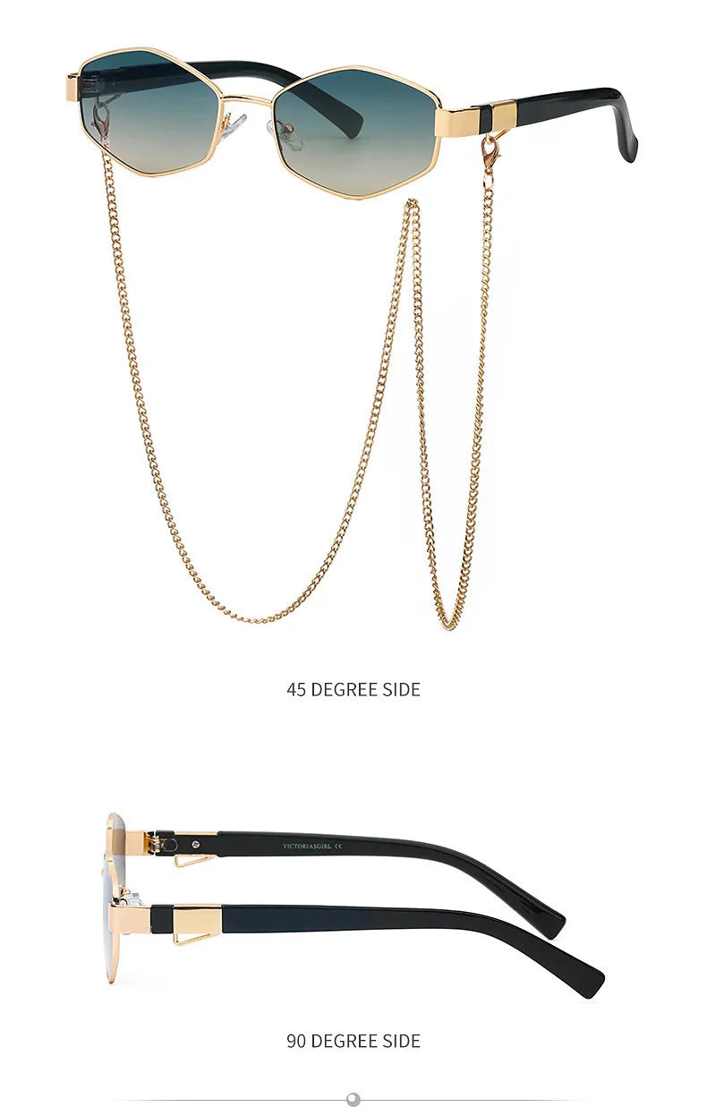 Retro Small Frame Hexagon Sunglasses
