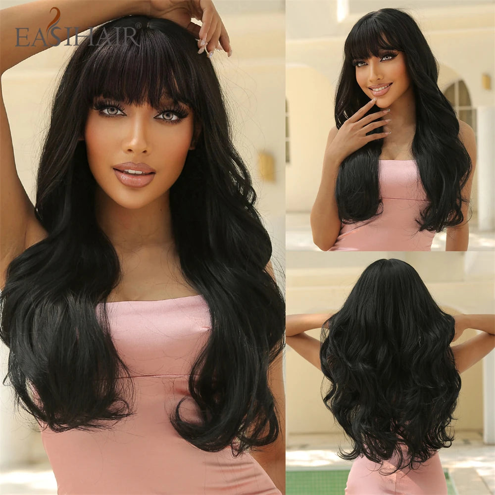 Long Blonde Ombre Brown Synthetic Wigs