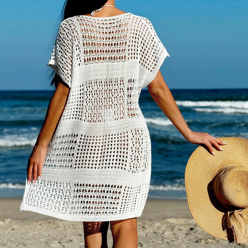 Knitting V-Neck Bikini Cover-Ups