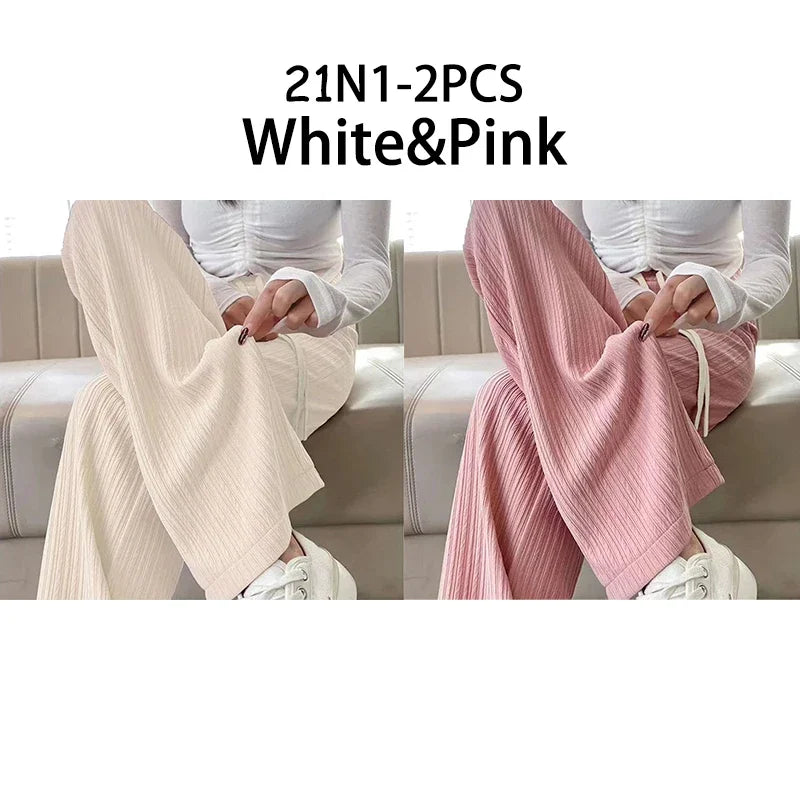 Ice Silk Wide Leg Pants