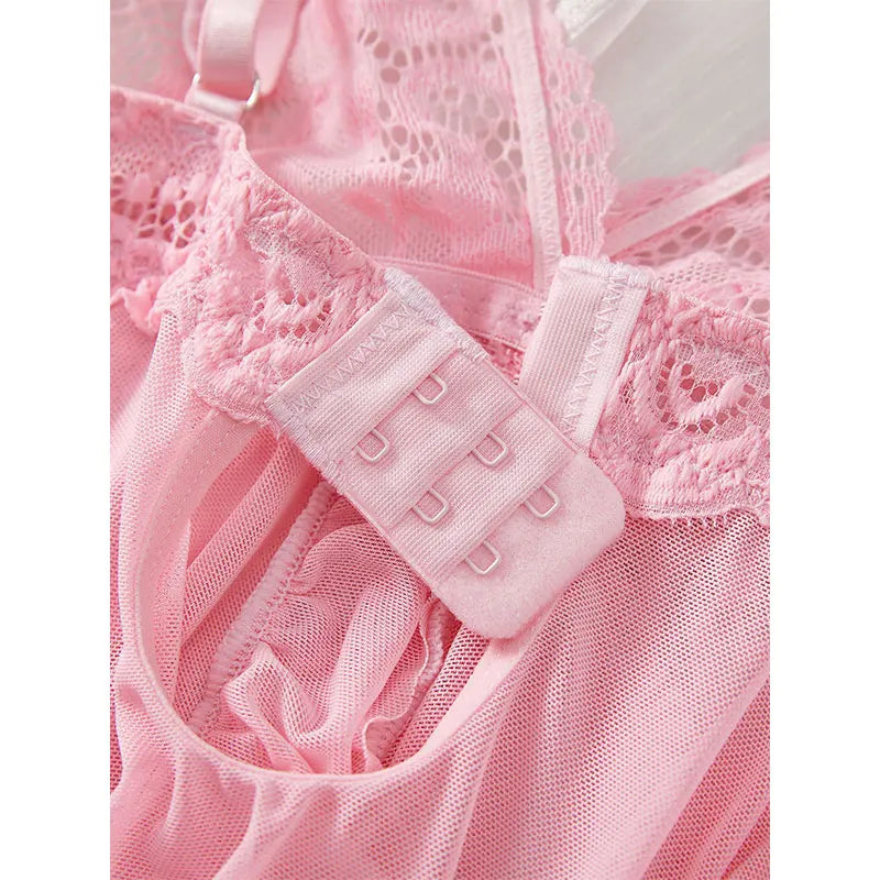 Mia Suspender Lace Thong Set