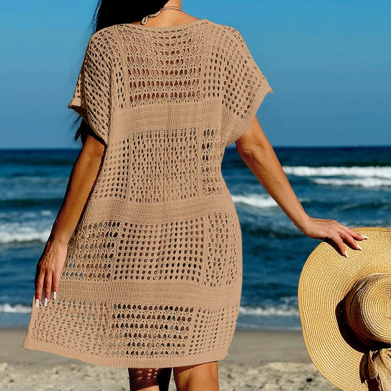 Knitting V-Neck Bikini Cover-Ups