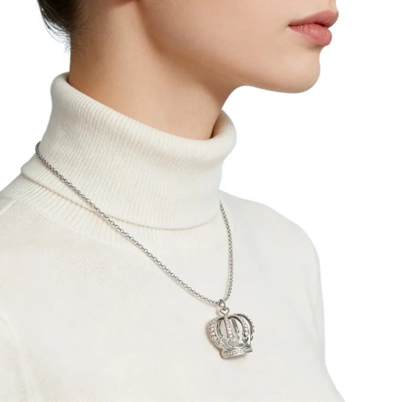 Elegant Crown Pendant Necklace