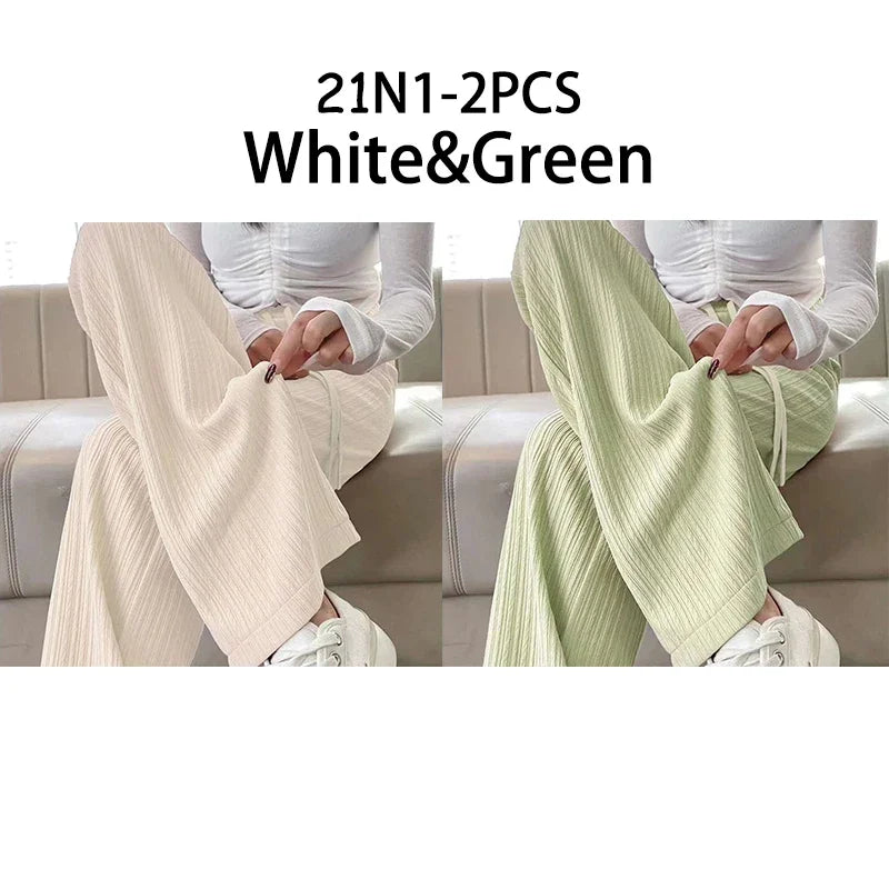 Ice Silk Wide Leg Pants