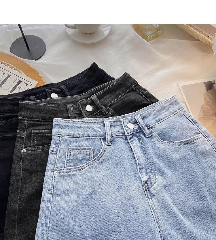 High Waist Wide Leg ort Jeans