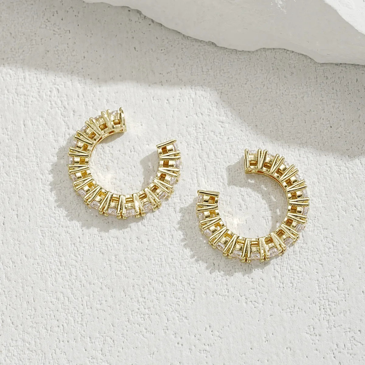 2Pcs Full Rhinestone Zircon Ear Cuff