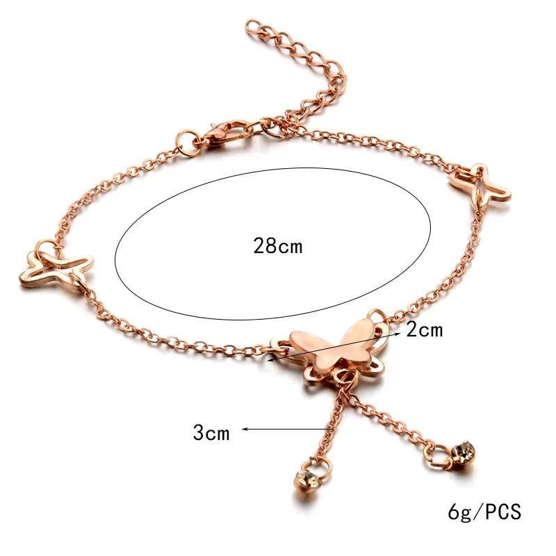 Butterfly Pendant Anklet