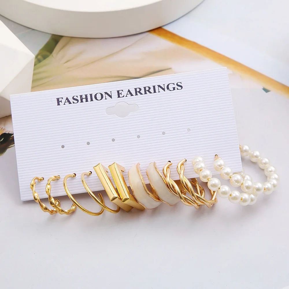 Boho Big Circle Hoop Earring Set