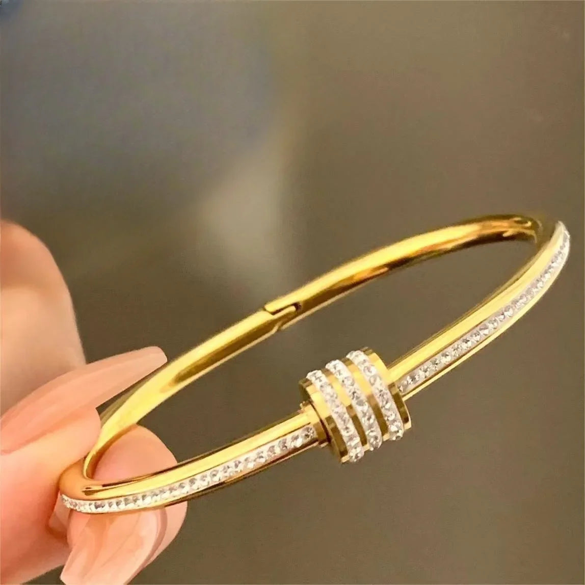 Titanium Steel Gold Silver Color Bangles