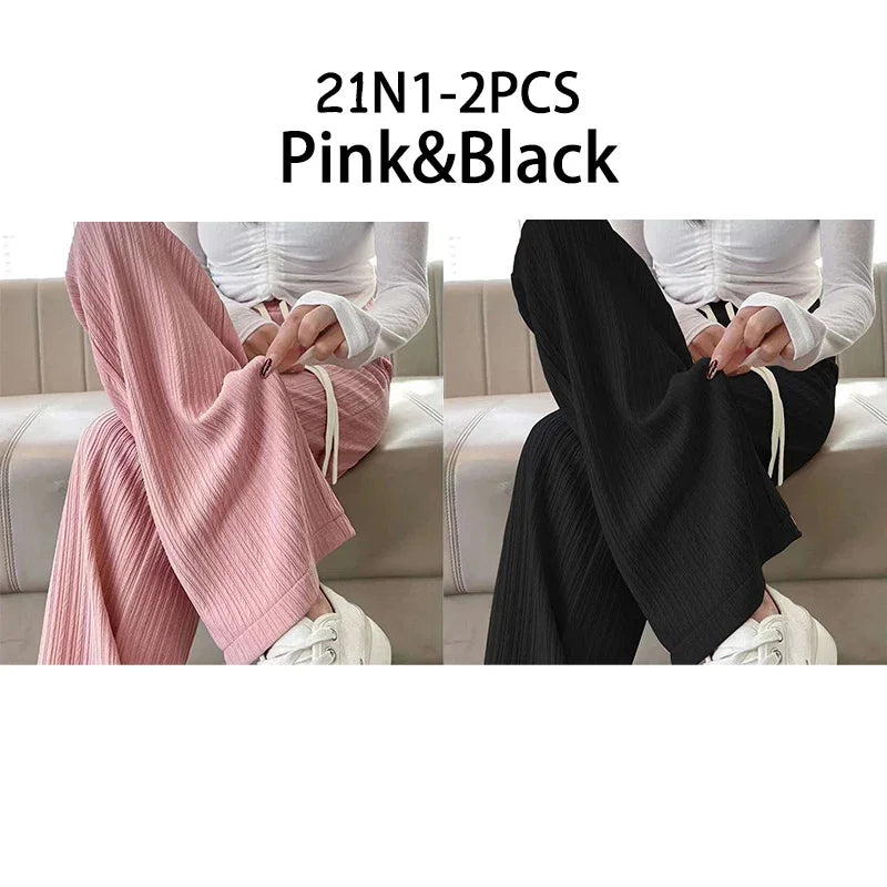 Ice Silk Wide Leg Pants