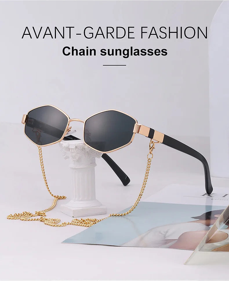 Retro Small Frame Hexagon Sunglasses