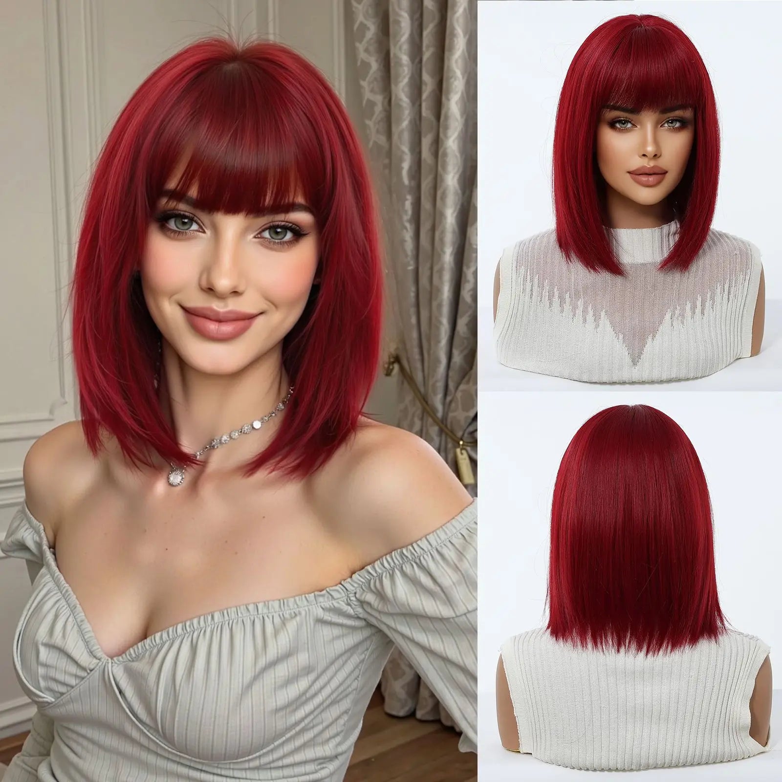 Glamora Short Straight Bob Hair Wigs