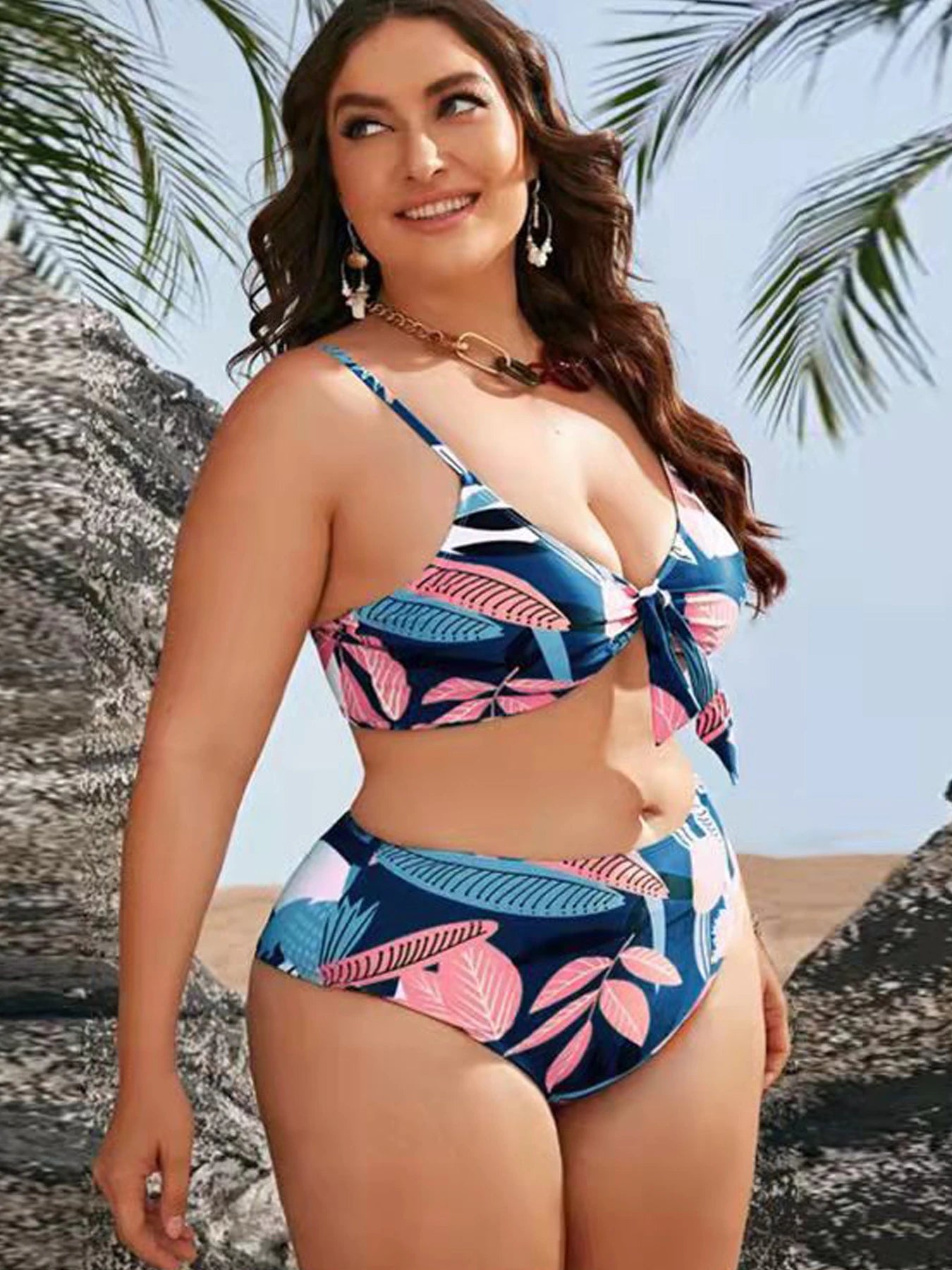 3 Piece Tied Plus Size Bikini Set