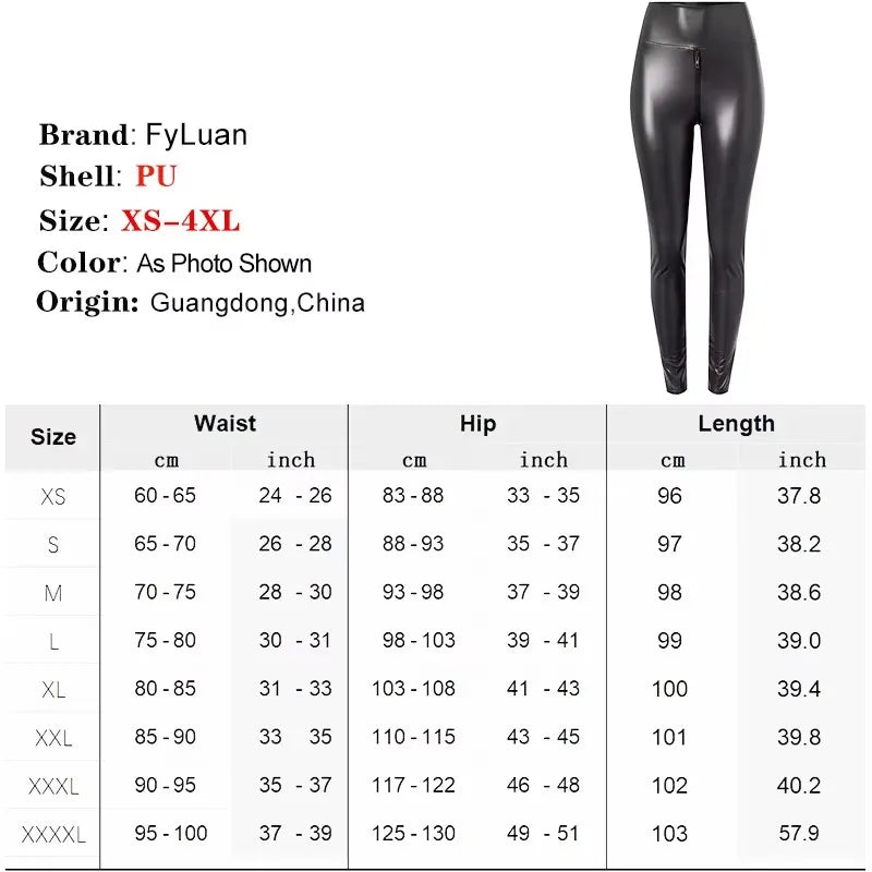 Double Zipper Leather Leggings