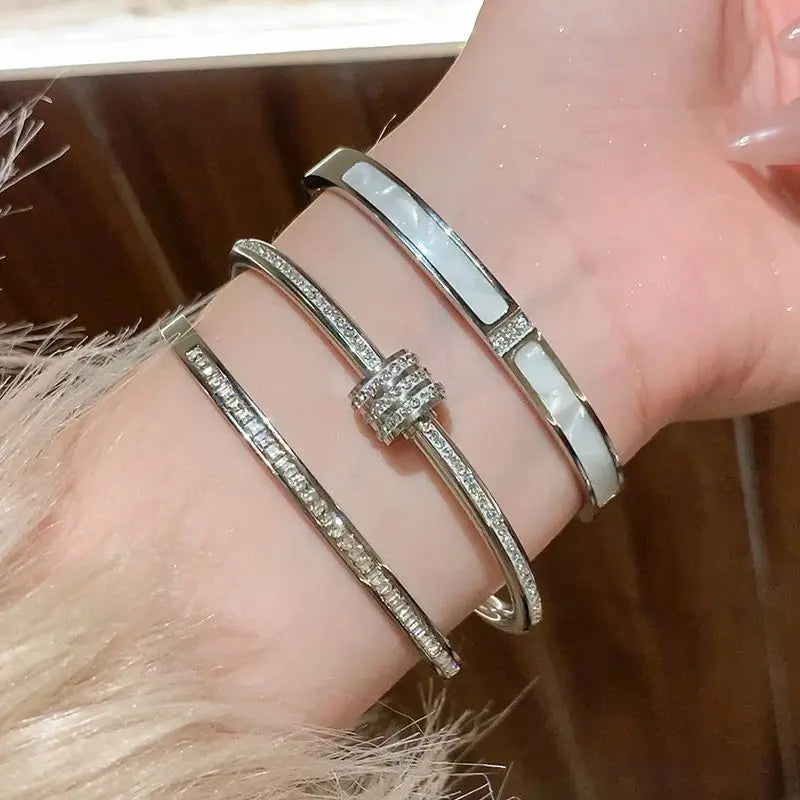 Titanium Steel Gold Silver Color Bangles
