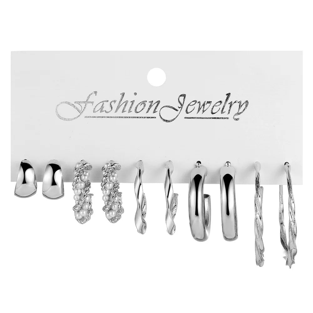 Boho Big Circle Hoop Earring Set