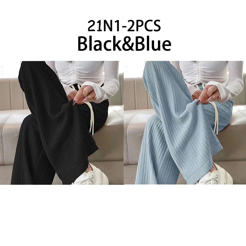 Ice Silk Wide Leg Pants