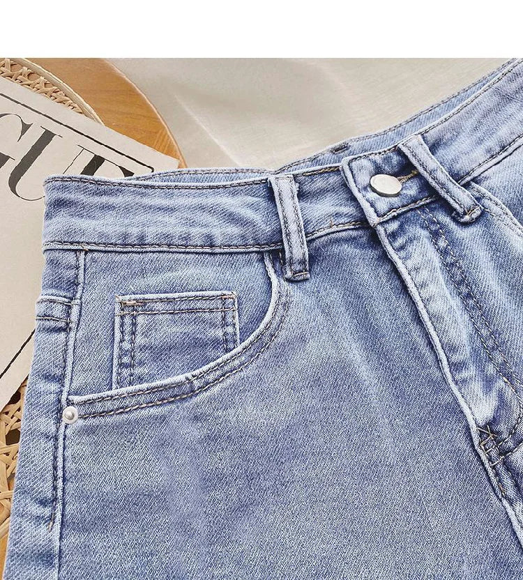 High Waist Wide Leg ort Jeans