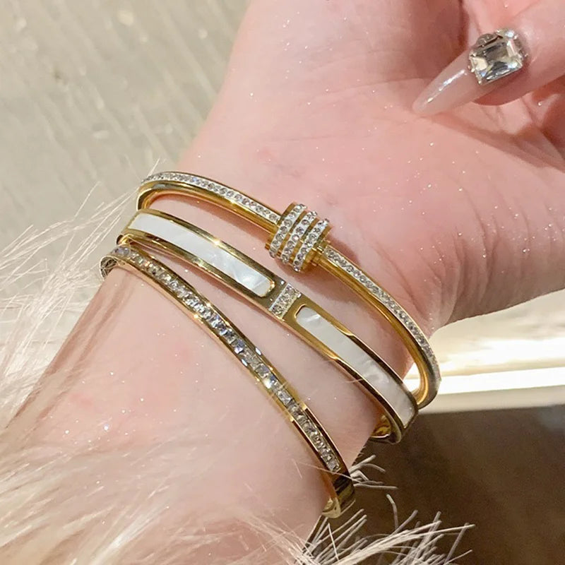 Korean Light Luxury White Shellfis Board Bracelet