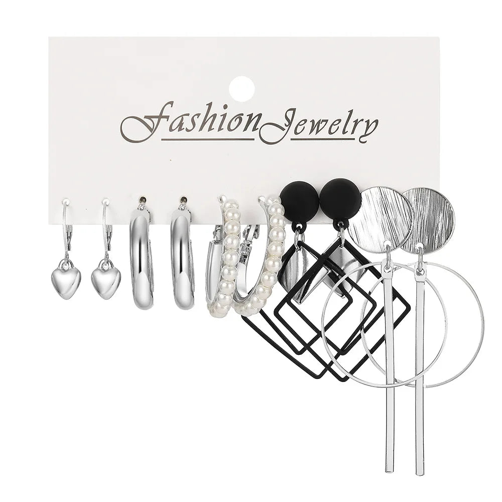 Boho Big Circle Hoop Earring Set