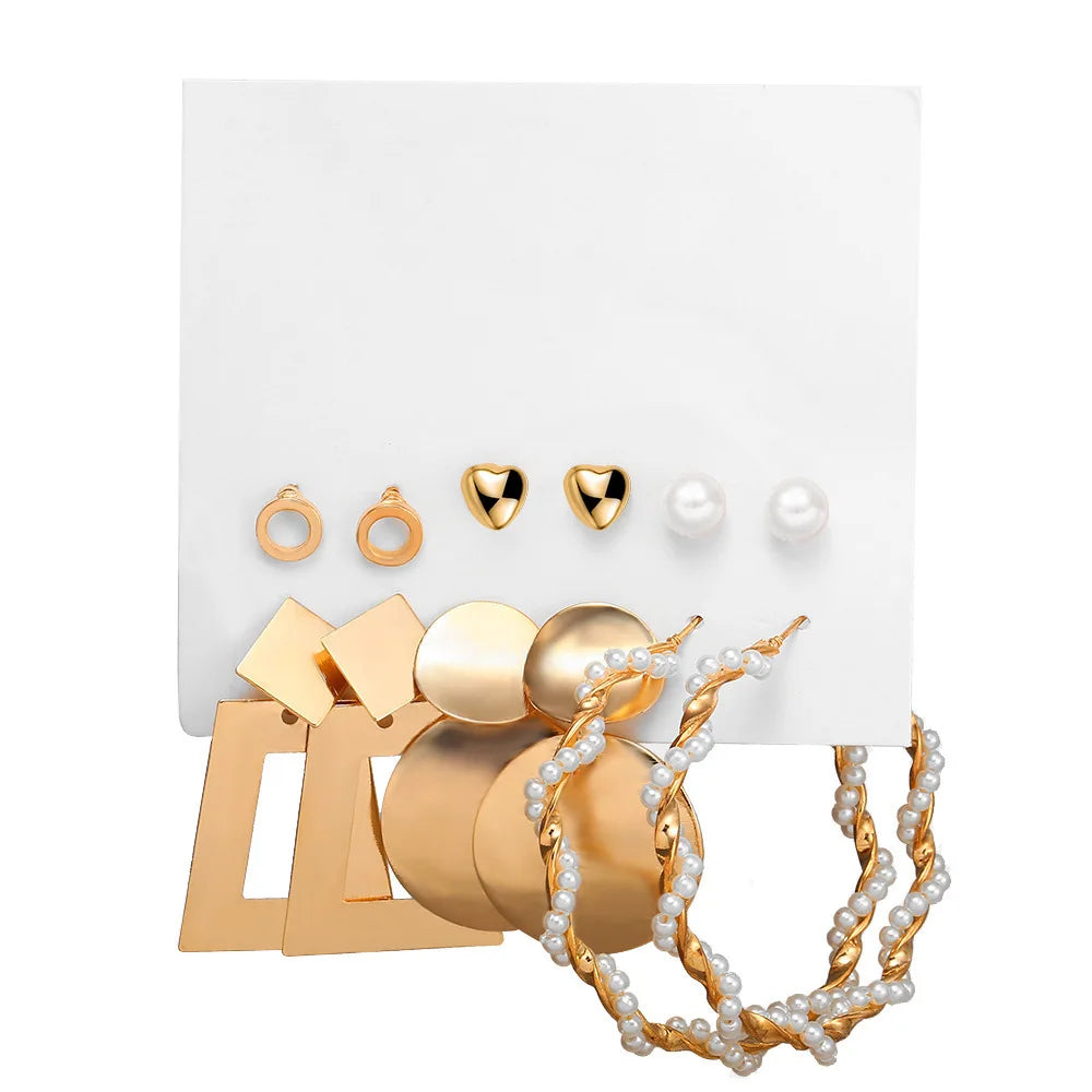 Boho Big Circle Hoop Earring Set