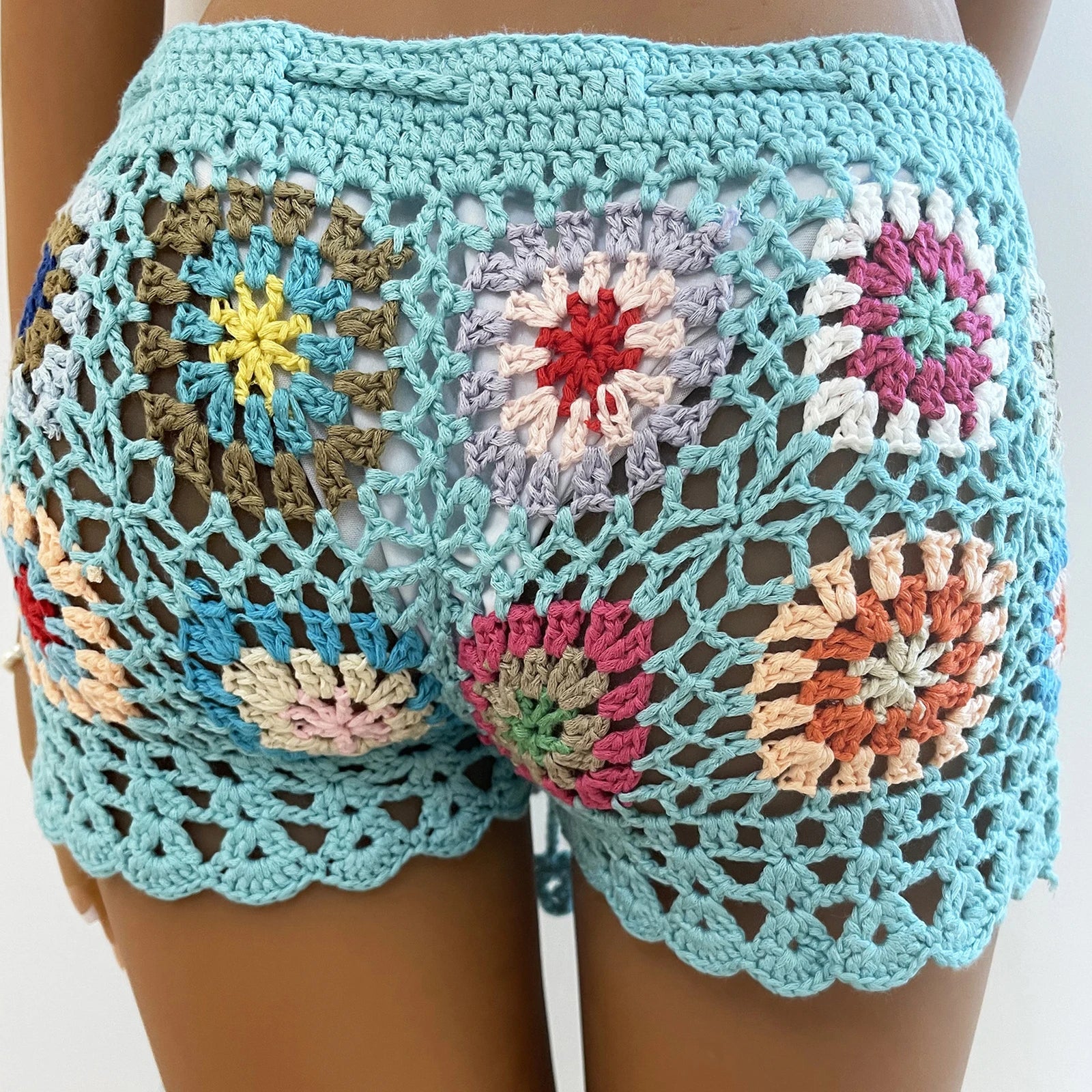 Women Knit Crochet Beach Shorts