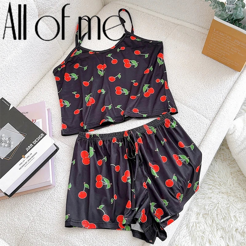 2Pcs Satin Pajama Set