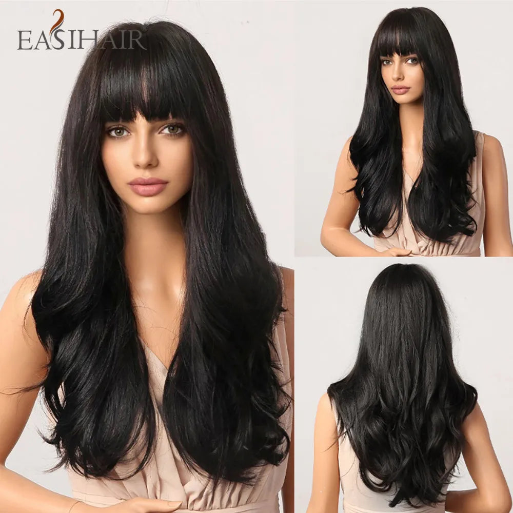 Long Blonde Ombre Brown Synthetic Wigs