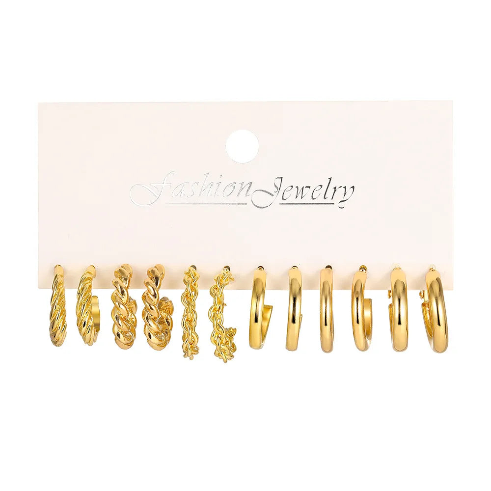 Boho Big Circle Hoop Earring Set
