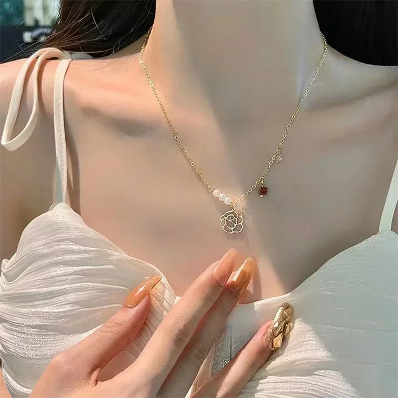 Gold Color Stainless Steel Water Drop Tassel Pendant