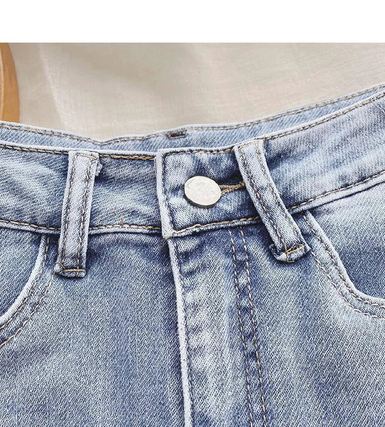 High Waist Wide Leg ort Jeans