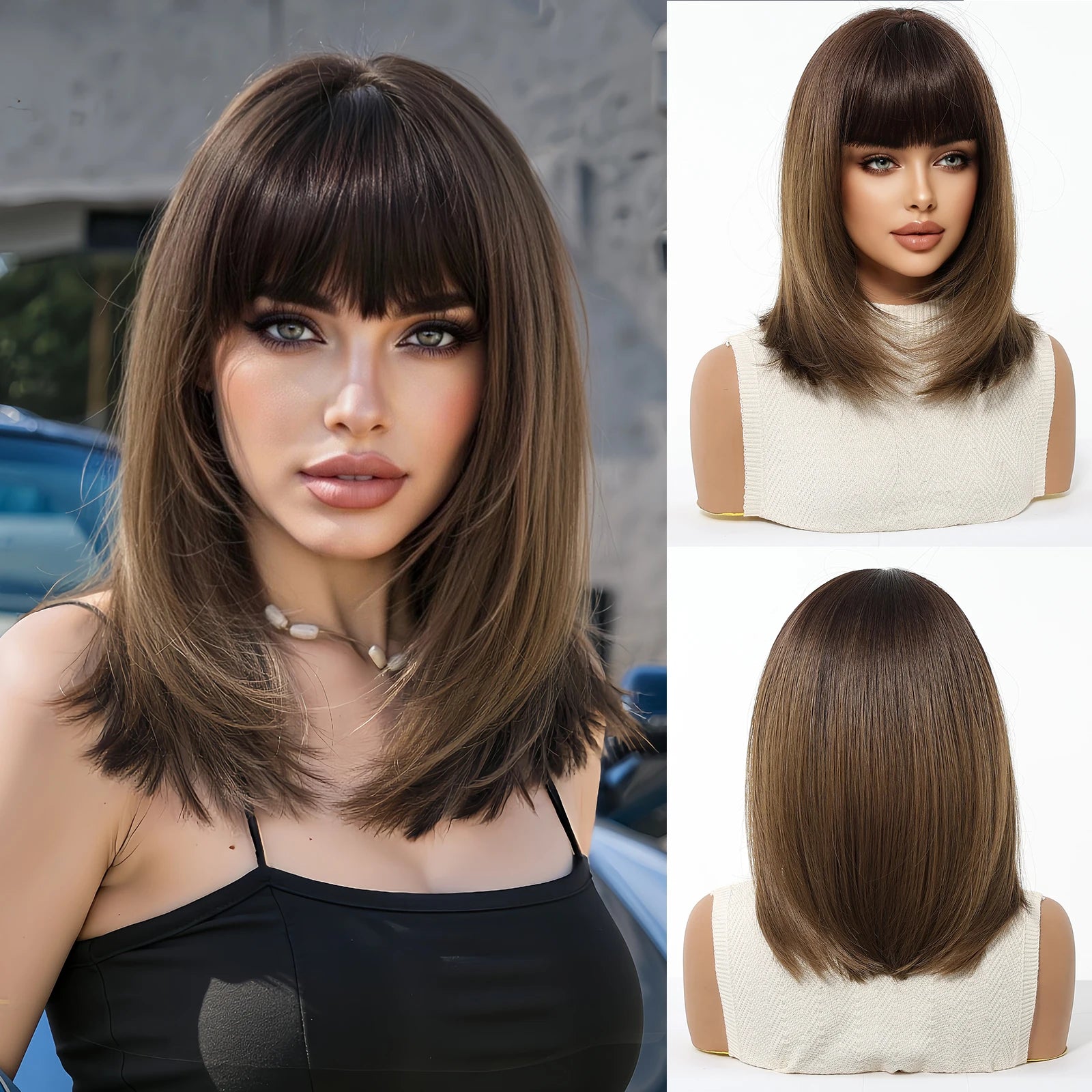 Glamora Short Straight Bob Hair Wigs