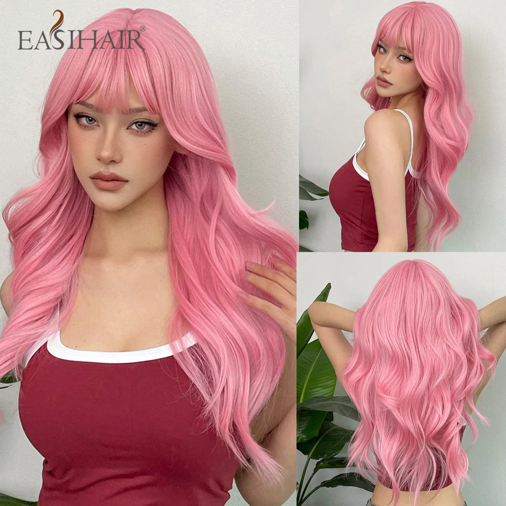 Long Blonde Ombre Brown Synthetic Wigs
