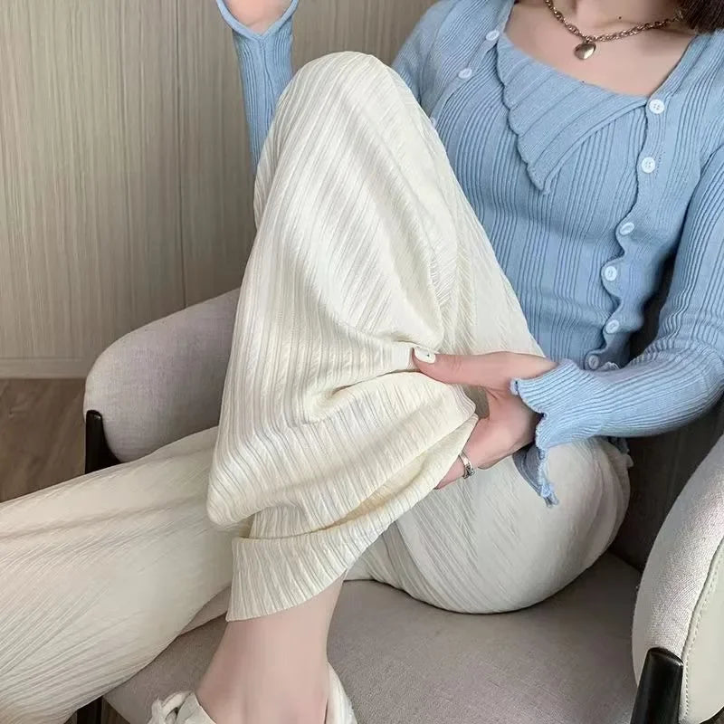 Ice Silk Wide Leg Pants