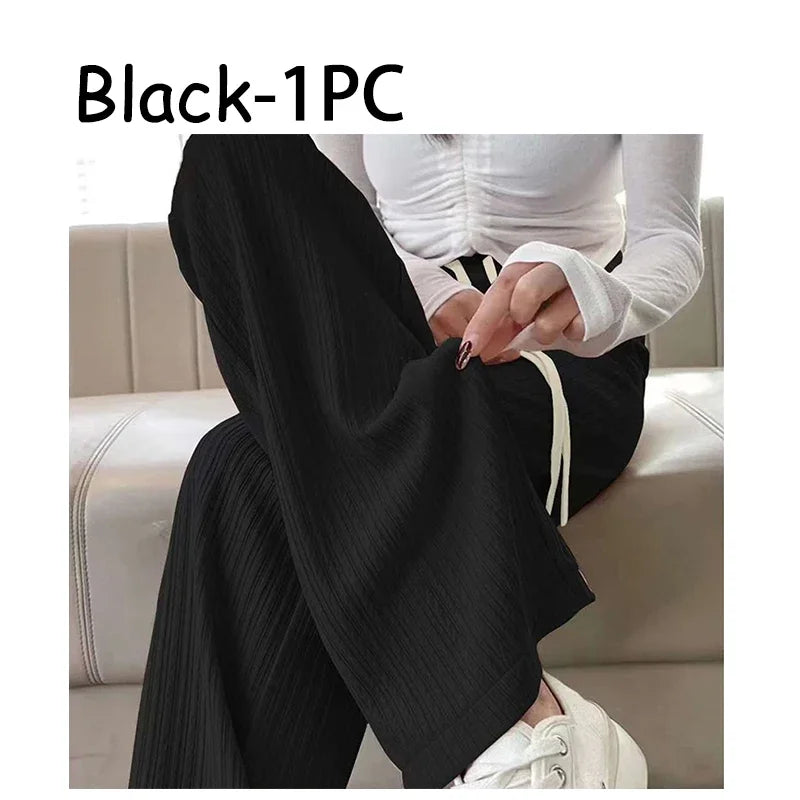 Ice Silk Wide Leg Pants