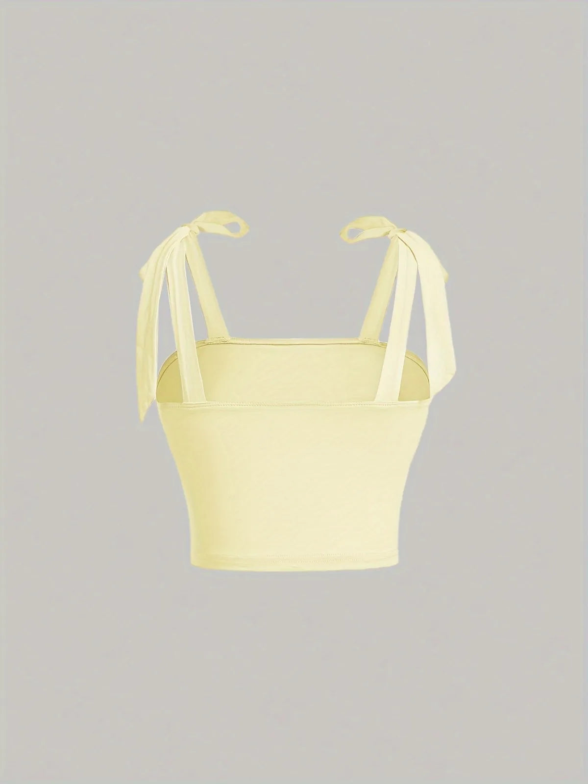 Solid Tie Shoulder Wide Strap Crop Top