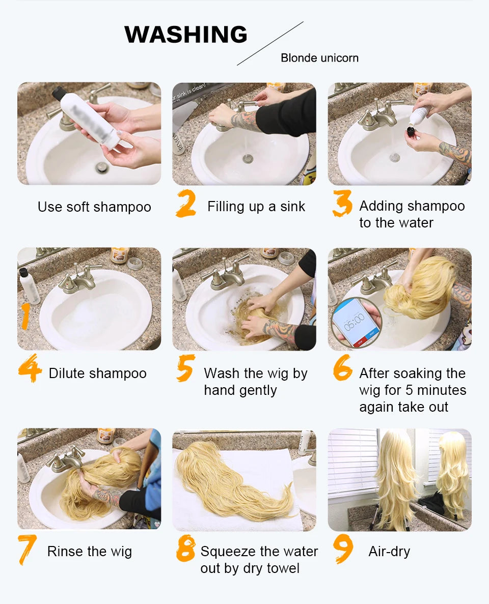 Long Blonde Ombre Brown Synthetic Wigs