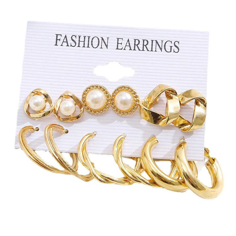Boho Big Circle Hoop Earring Set