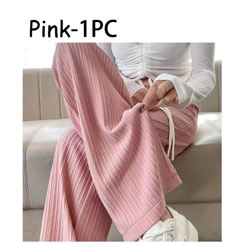 Ice Silk Wide Leg Pants