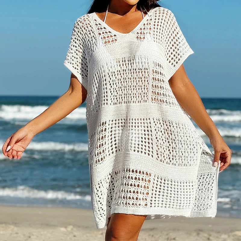 Knitting V-Neck Bikini Cover-Ups
