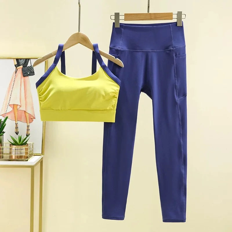 Cross Back Integrated Yoga Set