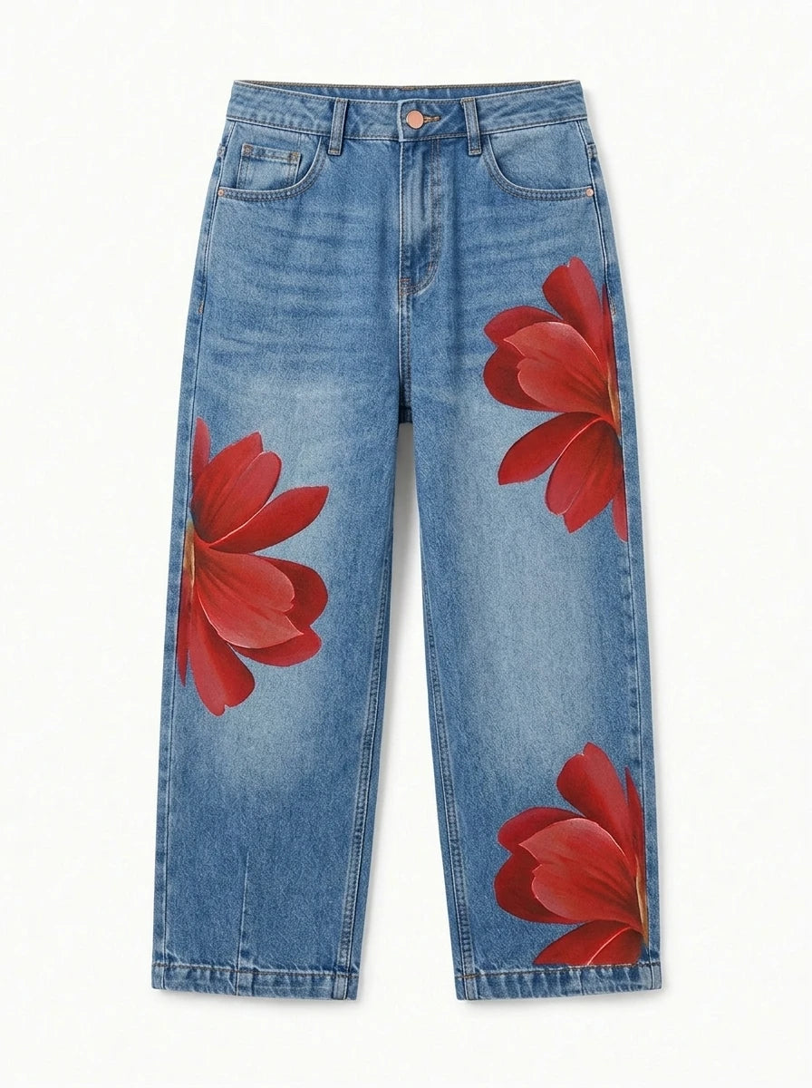 Glamora Women's Boho Light Blue Jeans