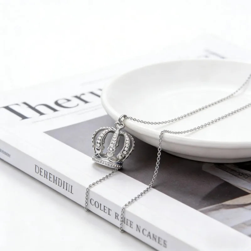 Elegant Crown Pendant Necklace