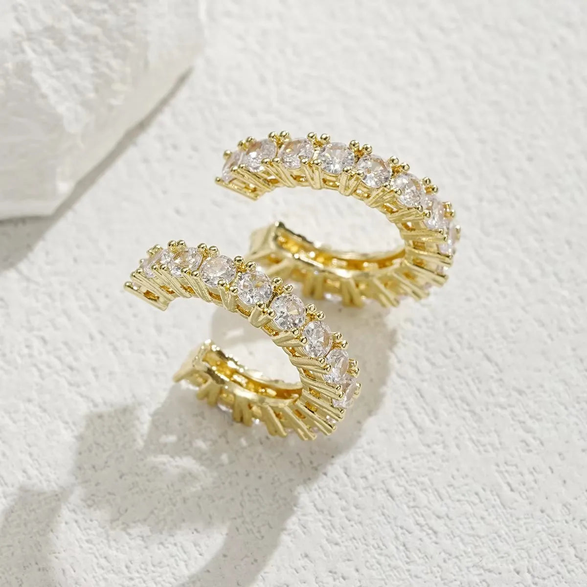 2Pcs Full Rhinestone Zircon Ear Cuff